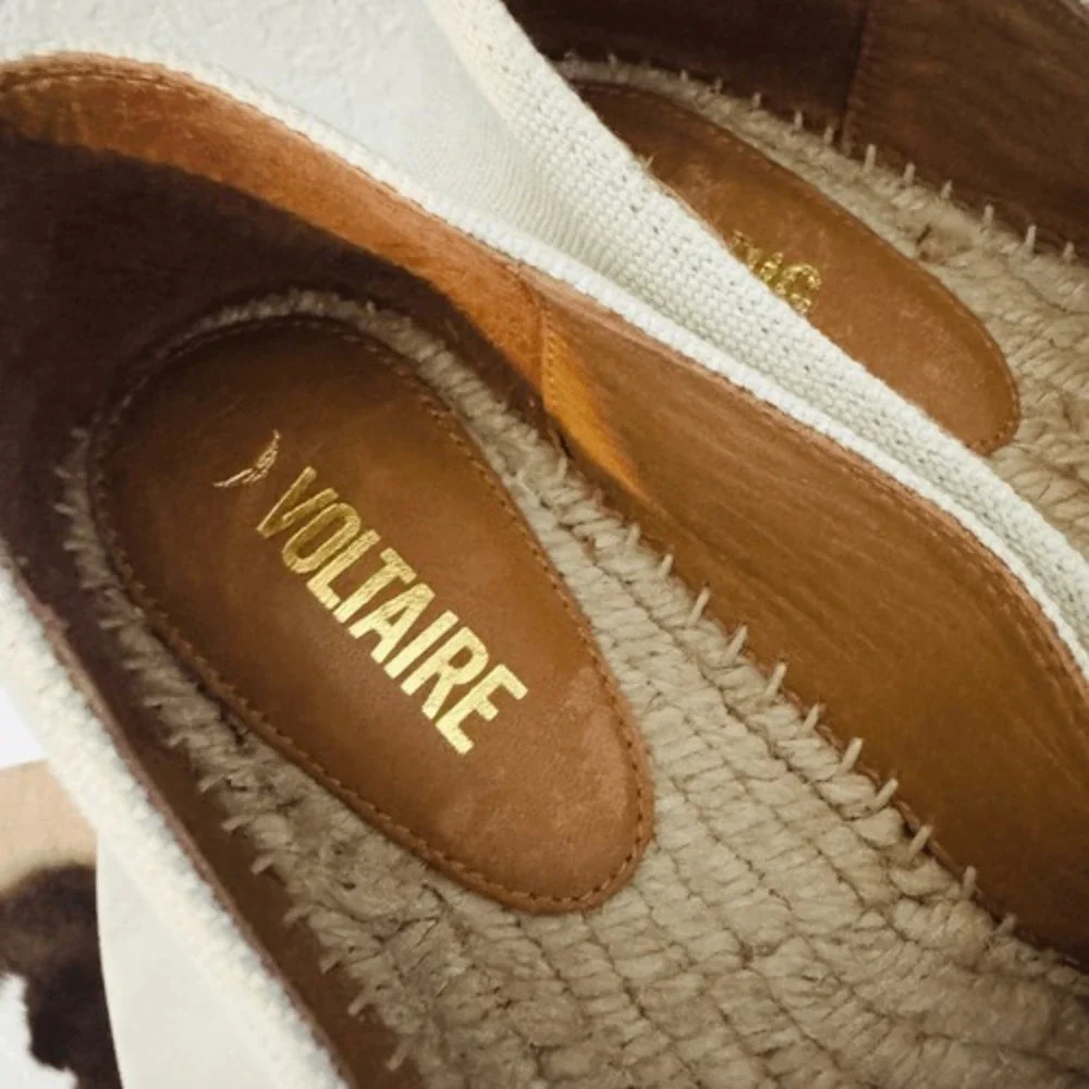 Zadig & Voltaire Canvas Espadrille‎ Slip on Flat, Cream/Black, Size 11, NWOT - Picture 4 of 16